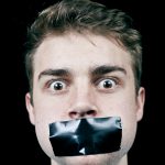 Mouth taped shut