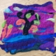 Intergenerational wet felting joint artwork from CYM in session 2023